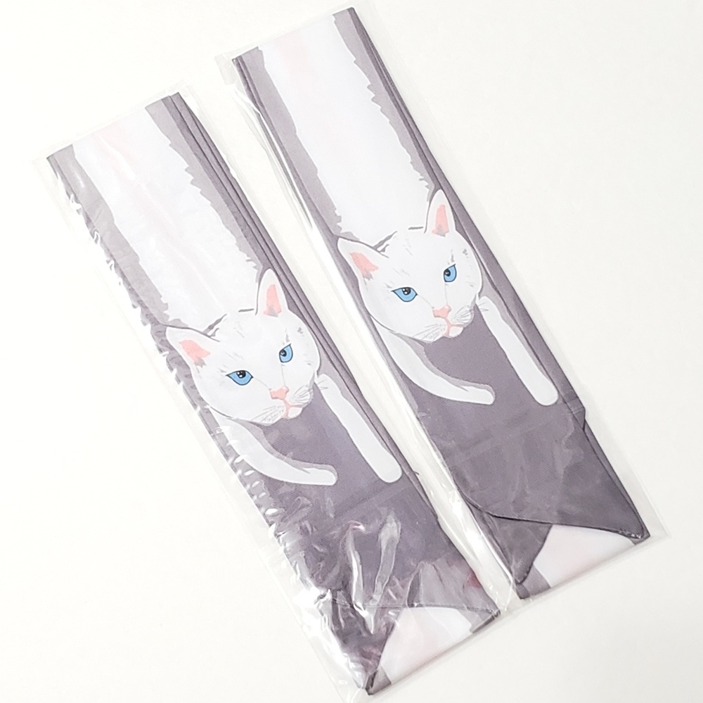 ⤵⤵2pcs Exquisite Cat Lover Design Cotton Scarves